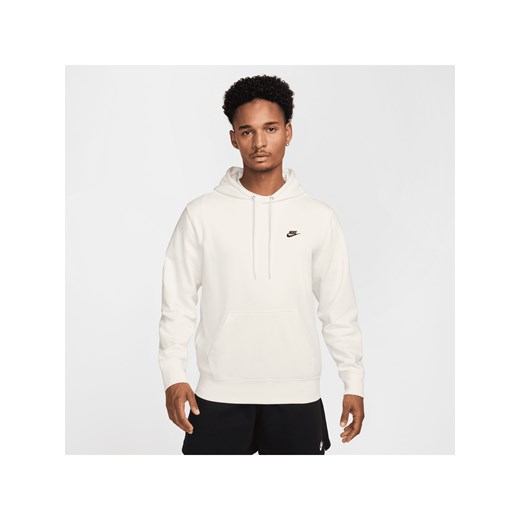 Męska bluza z kapturem z dzianiny dresowej Nike Club - Biel ze sklepu Nike poland w kategorii Bluzy męskie - zdjęcie 178609226