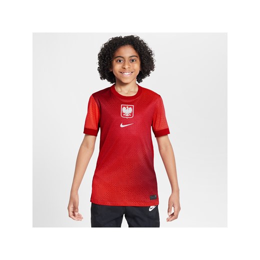 Koszulka piłkarska dla dużych dzieci Nike Dri-FIT Polska Stadium 2024/25 (wersja wyjazdowa) (replika) - Czerwony ze sklepu Nike poland w kategorii T-shirty chłopięce - zdjęcie 178609765