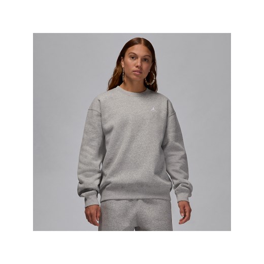 Damska bluza dresowa z półokrągłym dekoltem Jordan Brooklyn Fleece - Szary ze sklepu Nike poland w kategorii Bluzy damskie - zdjęcie 178609777