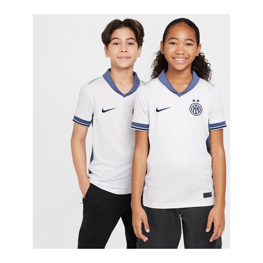 Koszulka piłkarska dla dużych dzieci Nike Dri-FIT Inter Mediolan Stadium 2024/25 (wersja wyjazdowa) – replika - Biel ze sklepu Nike poland w kategorii T-shirty chłopięce - zdjęcie 178609927