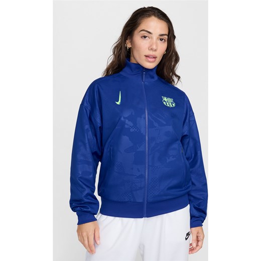 Damska piłkarska kurtka przedmeczowa Nike Dri-FIT FC Barcelona Strike (wersja trzecia) - Niebieski ze sklepu Nike poland w kategorii Kurtki damskie - zdjęcie 178609995