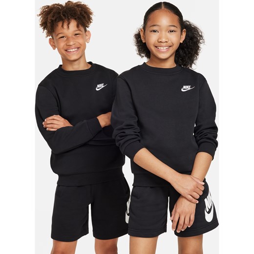 Bluza dresowa dla dużych dzieci Nike Sportswear Club Fleece - Czerń ze sklepu Nike poland w kategorii Bluzy chłopięce - zdjęcie 178610057