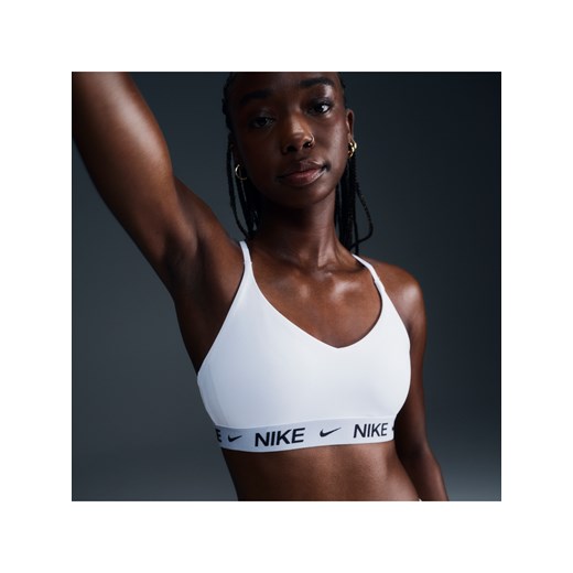 Damski regulowany stanik sportowy z wkładkami Nike Indy Light Support - Biel ze sklepu Nike poland w kategorii Biustonosze - zdjęcie 178610076