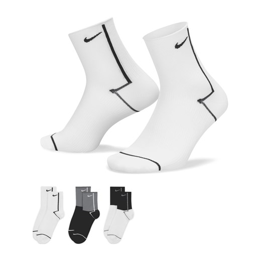Damskie skarpety treningowe do kostki Nike Everyday Plus Lightweight (3 pary) - Wielokolorowe ze sklepu Nike poland w kategorii Skarpetki damskie - zdjęcie 178610348