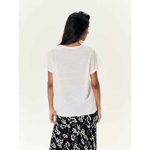 Sinsay - Koszulka basic - kremowy Sinsay XXS Sinsay