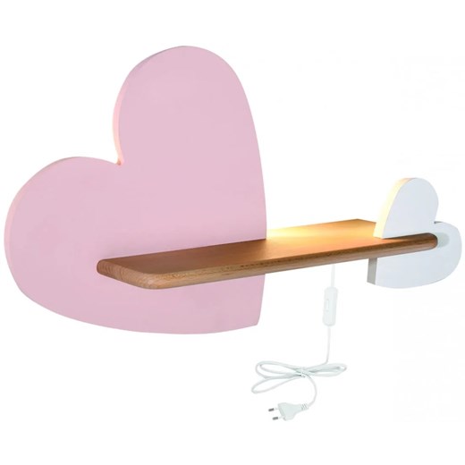 Różowo-biały kinkiet dziecięcy w kształcie 2 serc - K016-Titi Lumes One Size Edinos.pl