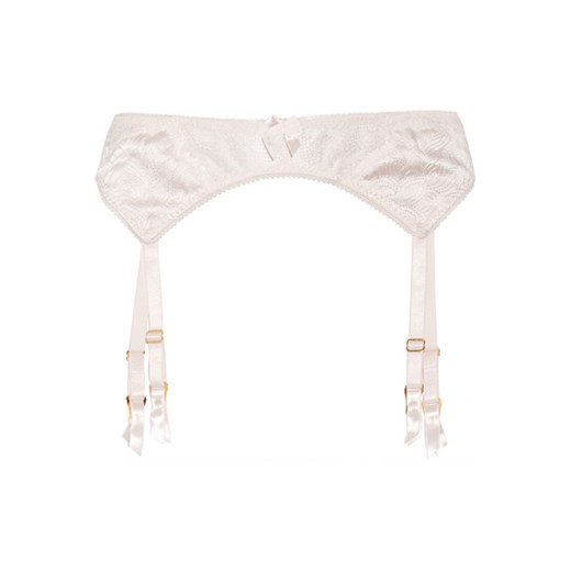 Mia Loving stretch-silk, lace and tulle suspender belt net-a-porter bezowy 