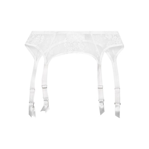 La Robe Blanche Chantilly lace and tulle suspender belt net-a-porter bialy 