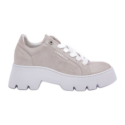 Sneakersy Buty Sportowe Na Platformie CheBello 4632 Srebrne srebrny ze sklepu ButyModne.pl w kategorii Buty sportowe damskie - zdjęcie 178614445
