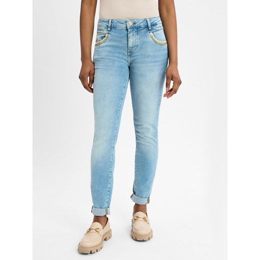 MOS MOSH Dżinsy slim fit - MMNaomi Kobiety bielony jednolity ze sklepu vangraaf w kategorii Jeansy damskie - zdjęcie 178615089
