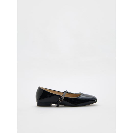 Reserved - Baleriny z imitacji skóry - czarny Reserved 39 Reserved