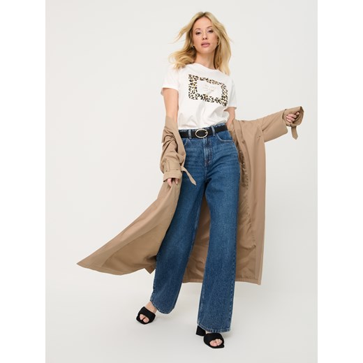 Sinsay - Koszulka z nadrukiem - kremowy Sinsay S Sinsay