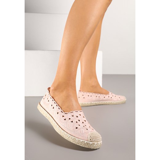 Różowe Espadryle Vices z Ażurową Cholewką i Plecionym Sznurkiem Arivoni ze sklepu renee.pl w kategorii Espadryle damskie - zdjęcie 178622249