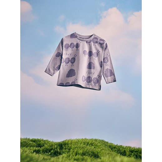 Reserved - Bawełniany longsleeve z nadrukiem - jasnoniebieski ze sklepu Reserved w kategorii T-shirty chłopięce - zdjęcie 178623466