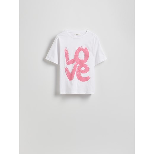 Reserved - T-shirt z nadrukiem - biały Reserved S Reserved