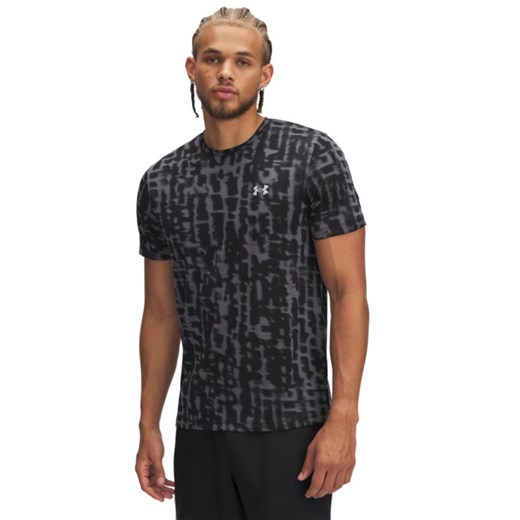 Męska koszulka do biegania Under Armour UA Launch Printed SS - czarna ze sklepu Sportstylestory.com w kategorii T-shirty męskie - zdjęcie 178625439