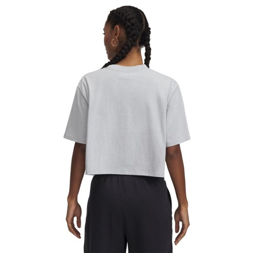 Damski t-shirt crop-top Under Armour UA Rival SS - szary ze sklepu Sportstylestory.com w kategorii Bluzki damskie - zdjęcie 178625448