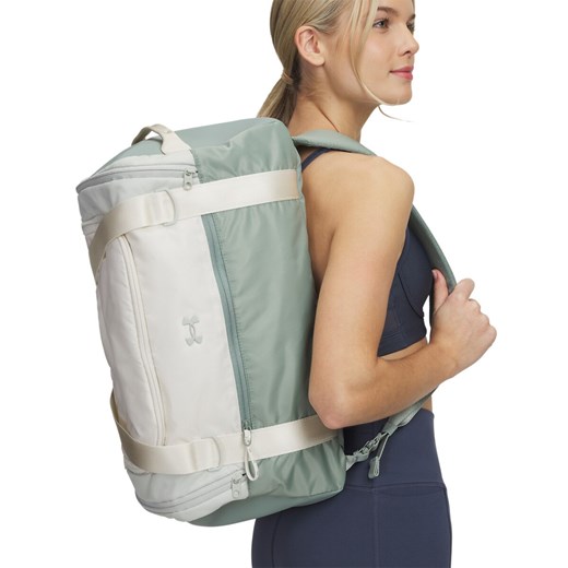 Damski plecak treningowy Under Armour UA Studio Duffle BP - zielony ze sklepu Sportstylestory.com w kategorii Plecaki - zdjęcie 178625675
