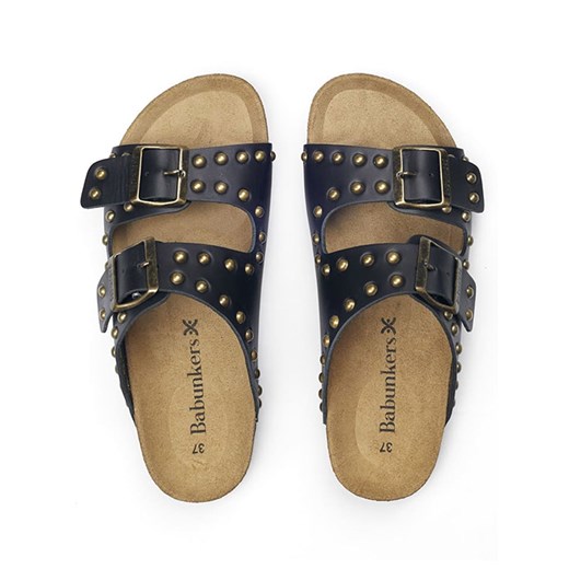 Klapki damskie Babunkers Family bez zapięcia płaskie czarne 