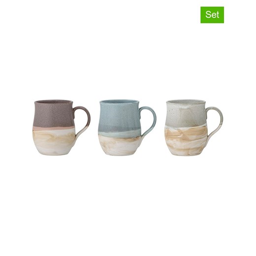 Bloomingville Kubki jumbo (3 szt.) &quot;Ash&quot; w kolorze szaro-niebieskim - 450 ml ze sklepu Limango Polska w kategorii Kubki - zdjęcie 178626816