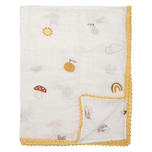 Bloomingville Kocyk w kolorze biało-żółtym - 100 x 80 cm ze sklepu Limango Polska w kategorii Koce i pledy - zdjęcie 178626838
