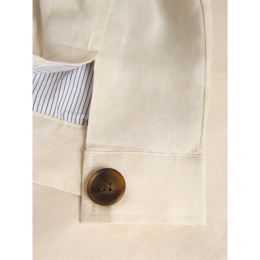 Reserved - Krótka kurtka z lnem - beżowy Reserved XS Reserved