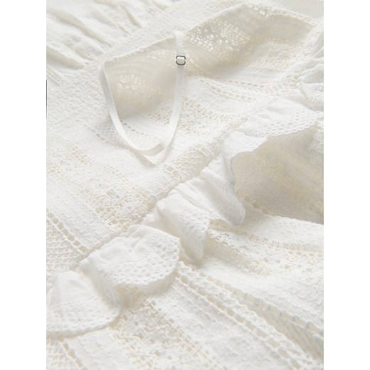 Reserved - Baweniana sukienka na ramiączkach - złamana biel Reserved L Reserved