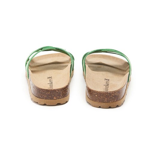 Klapki damskie zielone Babunkers Family casual bez zapięcia płaskie 