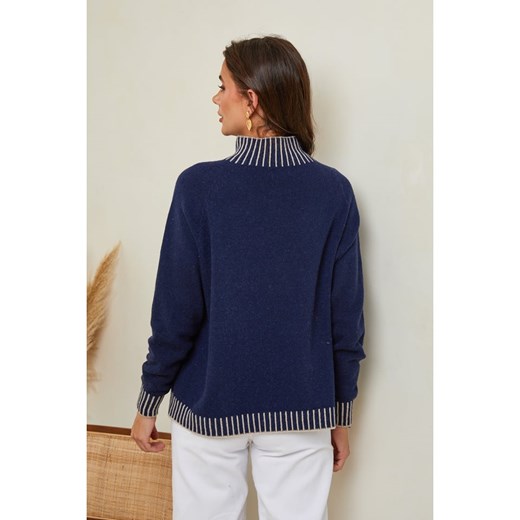 So Cachemire Sweter &quot;Csepreg&quot; w kolorze granatowym So Cachemire S Limango Polska okazyjna cena