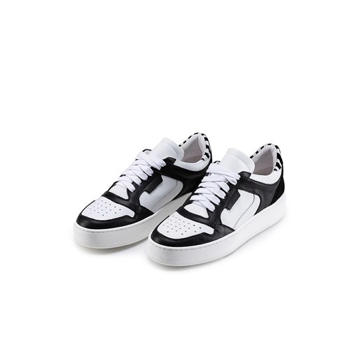 Anna Morellini Skórzane sneakersy &quot;Velana&quot; w kolorze biało-czarnym ze sklepu Limango Polska w kategorii Buty sportowe damskie - zdjęcie 178632377