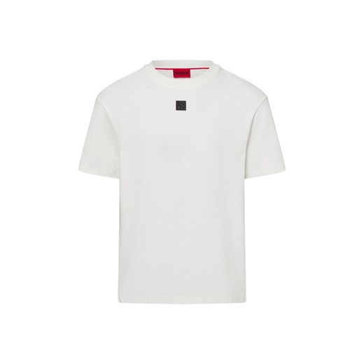 HUGO Koszulka męska - Dalile Mężczyźni Bawełna biały jednolity ze sklepu vangraaf w kategorii T-shirty męskie - zdjęcie 178635445