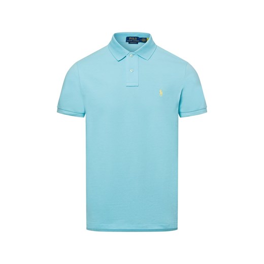 Polo Ralph Lauren Męska koszulka polo Mężczyźni Bawełna cyjan jednolity ze sklepu vangraaf w kategorii T-shirty męskie - zdjęcie 178635469