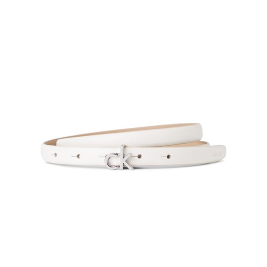 Calvin Klein Damski pasek ze skóry nappa - CK Buckle Skinny Belt Kobiety skóra écru jednolity ze sklepu vangraaf w kategorii Paski damskie - zdjęcie 178635485