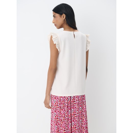 Bluzka damska Mohito różowa z okrągłym dekoltem z krótkimi rękawami 