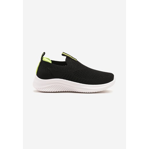 Czarno-Zielone Buty Sportowe Sneakersy z Elastyczną Cholewką Liasoria ze sklepu born2be.pl w kategorii Buty sportowe dziecięce - zdjęcie 178635806