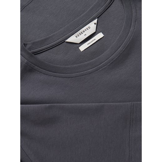 Reserved - T-shirt slim z bawełny pima - ciemnoszary Reserved XL Reserved