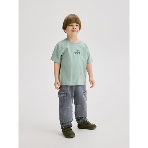 Reserved - Bawełniany t-shirt - jasnoturkusowy Reserved 92 (1 Reserved