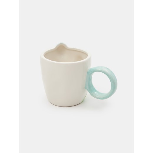 Sinsay - Kubek z kwiatowym motywem - biały Sinsay One Size Sinsay