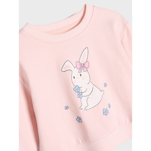 Sinsay - Bluza z nadrukiem - różowy Sinsay 74 Sinsay