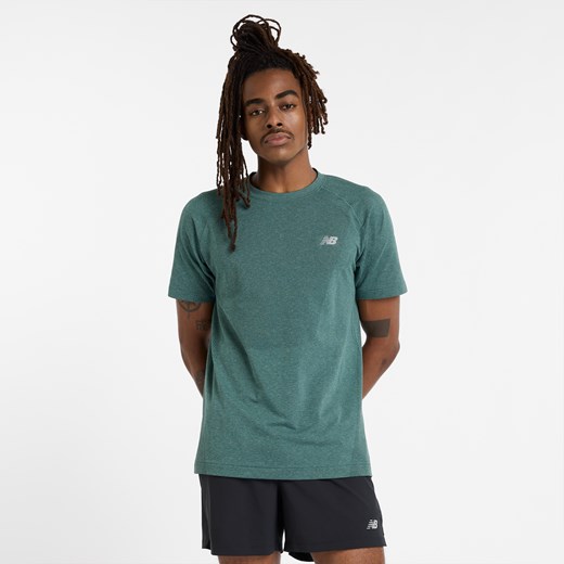 Koszulka męska New Balance MT41080NUS – zielona ze sklepu New Balance Poland w kategorii T-shirty męskie - zdjęcie 178637275