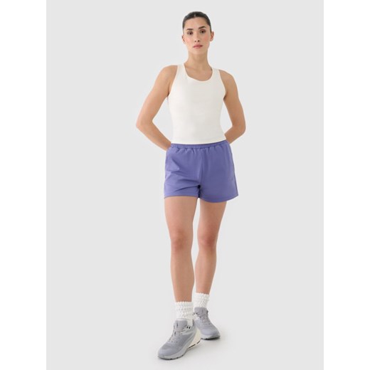 Damskie spodenki treningowe 4F 4FRSS25TFSHF0874 - niebieskie ze sklepu Sportstylestory.com w kategorii Szorty - zdjęcie 178639178