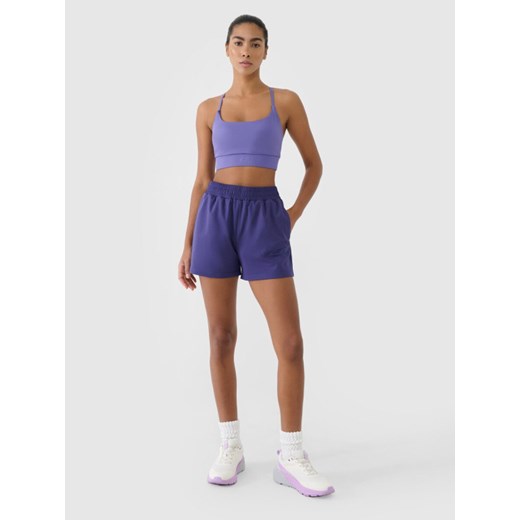 Damskie spodenki treningowe 4F 4FRSS25TFSHF0874 - granatowe ze sklepu Sportstylestory.com w kategorii Szorty - zdjęcie 178639185