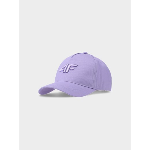 Dziecięca czapka z daszkiem 4F 4FJWSS25ACABU388 - fioletowa ze sklepu Sportstylestory.com w kategorii Czapki dziecięce - zdjęcie 178639225