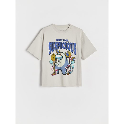 Reserved - T-shirt Among Us - jasnoszary Reserved 158 (12 lat) Reserved