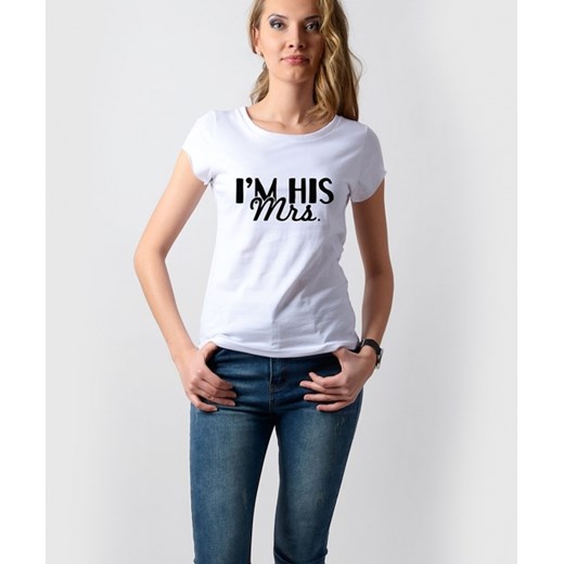 T-SHIRT " I'M HIS MRS." mosquito-pl fioletowy bawełna