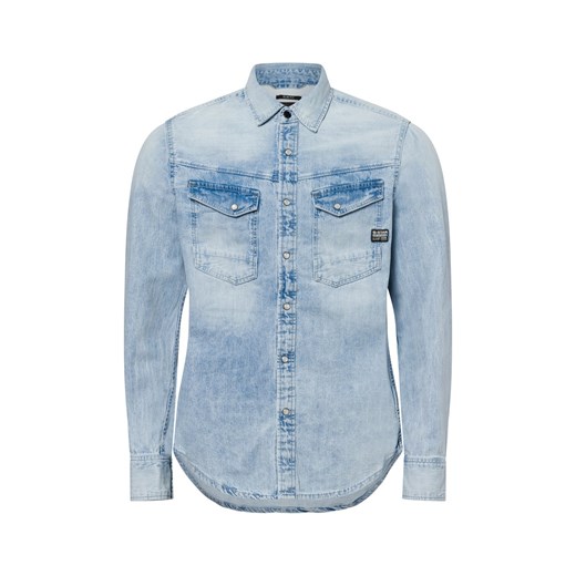G-Star RAW Męska koszula dżinsowa Mężczyźni Slim Fit Bawełna bielony jednolity ze sklepu vangraaf w kategorii Koszule męskie - zdjęcie 178641465