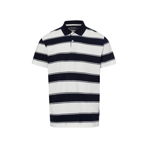 Marc O'Polo Męska koszulka polo Mężczyźni Bawełna biały w paski ze sklepu vangraaf w kategorii T-shirty męskie - zdjęcie 178641485