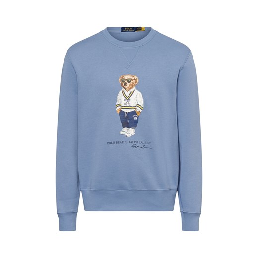 Polo Ralph Lauren Bluza męska Mężczyźni Bawełna niebieski jednolity ze sklepu vangraaf w kategorii Bluzy męskie - zdjęcie 178641488