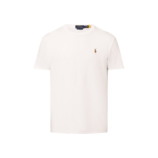 Polo Ralph Lauren Koszulka męska Mężczyźni Bawełna biały jednolity ze sklepu vangraaf w kategorii T-shirty męskie - zdjęcie 178641489