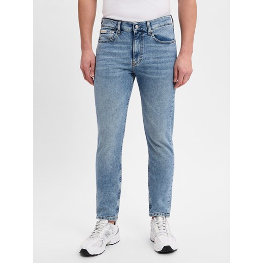 Calvin Klein Jeans Dżinsy slim Mężczyźni Bawełna light stone jednolity ze sklepu vangraaf w kategorii Jeansy męskie - zdjęcie 178641498